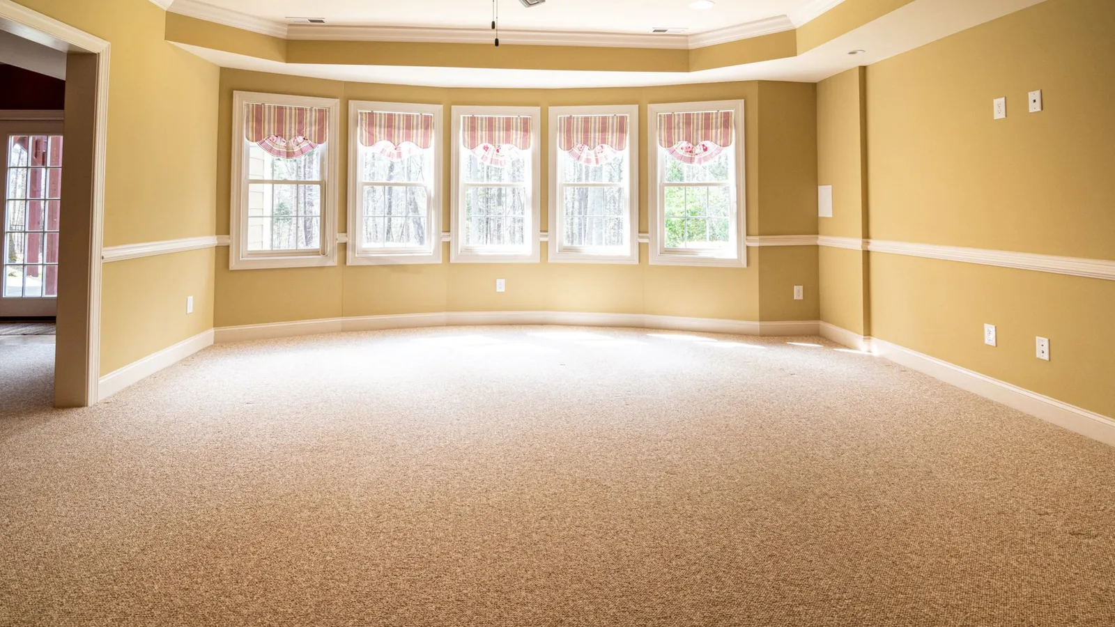 Freshly steam-cleaned carpet drying in a sunlit Point Cook living room