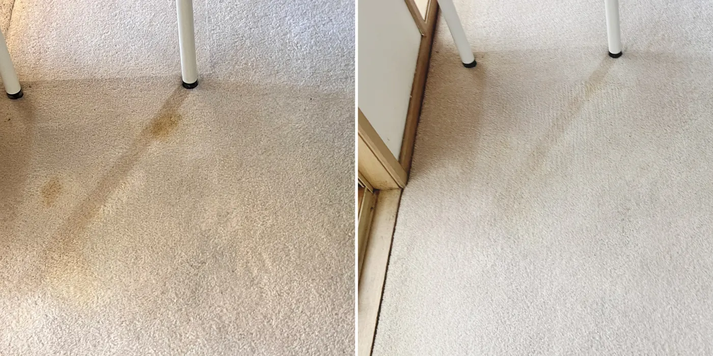 Carpet before and after a deep clean by Green Lion — a real job from Melbourne's west
