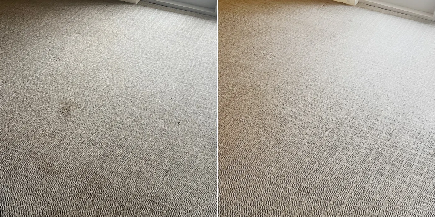 Deep-cleaned carpet on a real job across Melbourne's west