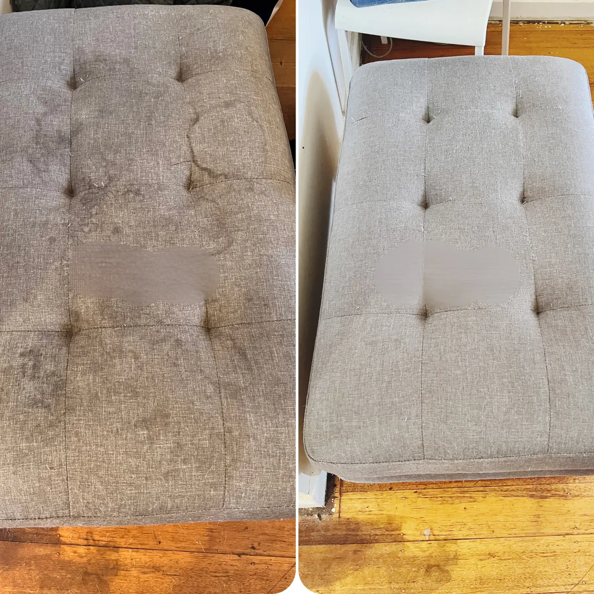 Ottoman deep-cleaned on a real job across Melbourne's west