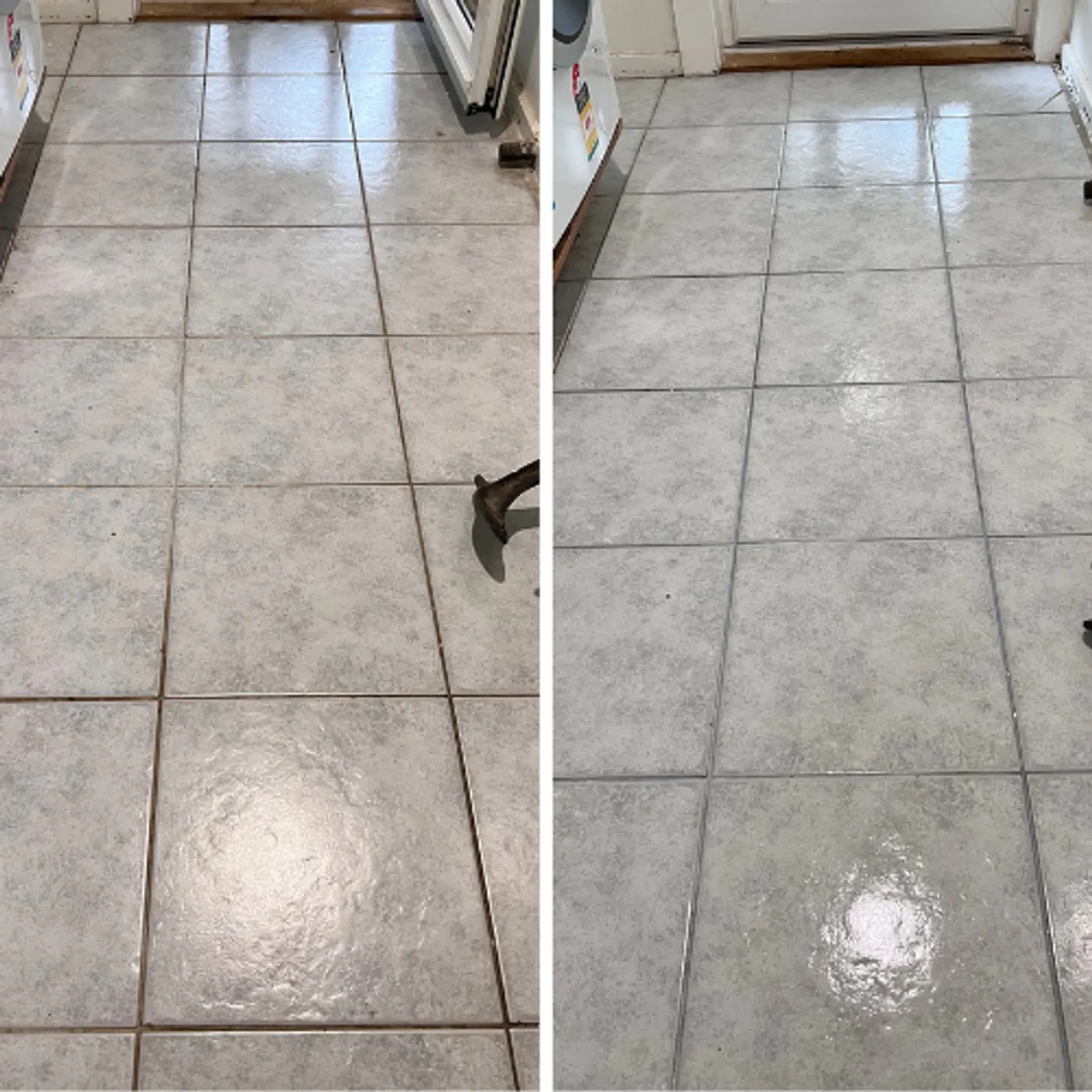 Before and after tile and grout cleaning restoration