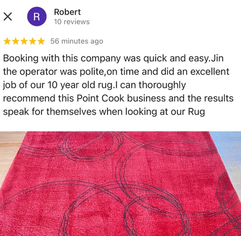 Five-star Google review from Robert with their own before and after photos of the clean