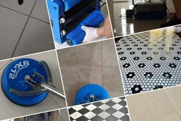 Professional tile cleaning Several photos of our cleaning team cleaning tiles